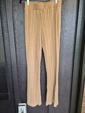 No Boundaries Ribbed Wide-Leg Pants in Camel